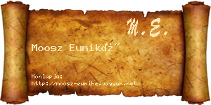 Moosz Euniké névjegykártya